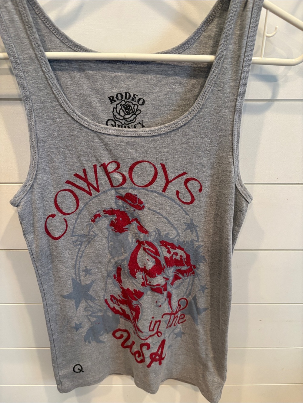 Rodeo Quincy Girls' Gray 'Cowboys in the USA' Graphic Tank